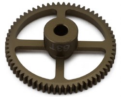 "Hot Racing 64P Hard Anodized Aluminum Pinion Gear (1/8"" Bore) (63T)"