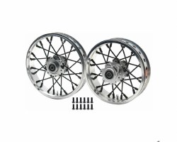 24 wire Black spoke Silver wheel Set Losi Promoto-MX