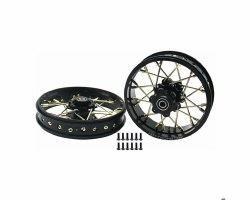 24 wire Gold spoke Black wheel Set Losi Promoto-MX