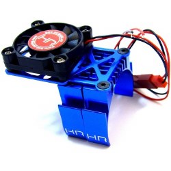 Clip-On Two-Piece Motor Heat Sink w/Fan (Blue)