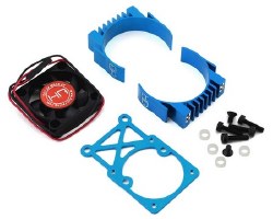 Clip-On Two-Piece Motor Heat Sink w/Fan (Tamiya Blue)