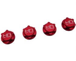 17mm Serrated Dirt Shield Closed Wheel Nuts (Red) (4)