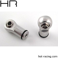 Aluminum Revo Style Ball Shock Ends (Silver)