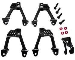 Axial SCX10 II Aluminum Front & Rear Adjustable Shock Towers (Black)