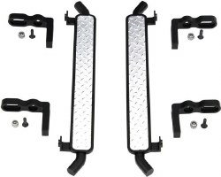 Traxxas TRX-4 Aluminum Diamond Rock Rail Side Step (Black) (2)