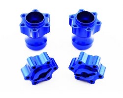 Axial Yeti Aluminum One-Piece Wheel Hub Set (Blue) (4)