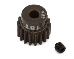 "48 pitch, 18T, SS machined aluminum pinion gear"