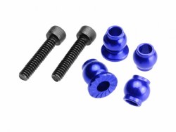 Aluminum Serrated Shock Bottom Pivot Ball Set (Blue)