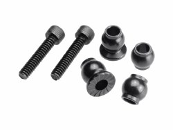 Aluminum Serrated Shock Bottom Pivot Ball Set (Black)