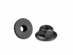 4mm Large Flange Serrated Locking Wheel Nut Set (4) (Black)