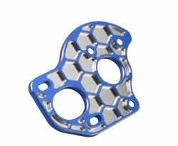 B6.1/B6.1D Aluminum "3 Gear" Layback Honeycomb Motor Plate (Blue)