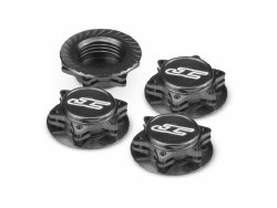 Fin 17mm 1/8th Serrated Light Weight Wheel Nut (Black) (4)