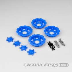 Tracker" Monster Truck Wheel Mock Beadlock Rings (Blue) (4)