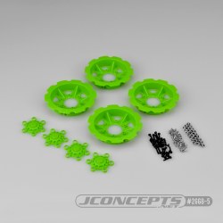 "Tracker" Monster Truck Wheel Mock Beadlock Rings (Green) (4)