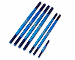 "Tekno NT48 2.0 Fin Titanium turnbuckle set, burnt blue - 7pc "