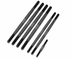 "Tekno NT48 2.0 Fin Titanium turnbuckle set, stealth black - 7pc "