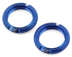 Team Associated Fin Aluminum 13mm Shock Collars (Blue) (2)