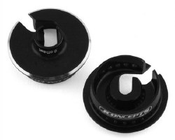 Team Associated Fin Aluminum 13mm Shock Spring Cups (Black) (0mm Offset)