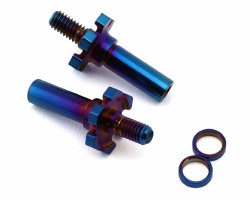 "adjustable RC10B7 | RC10B7D titanium front axle, 2pc - burnt blue "