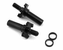 "adjustable RC10B7 | RC10B7D titanium front axle, 2pc - stealth black "