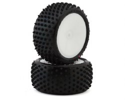 Drop Step 2.2" Pre-Mounted Rear Buggy Carpet Tires (White) (2) (Pink)