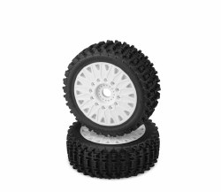 Magma Pre-Mounted 1/8 Buggy Tires w/Cheetah Wheel (White) (2) (Yellow)