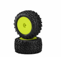 Mini-B/Mini-T 2.0 Scorpios Pre-Mounted Rear Tires (Yellow) (2) (Green)