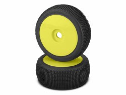 Reflex Pre-Mounted 1/8th Buggy Tires (2) (Yellow) (Green)