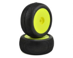 Reflex 4.0" Pre-Mounted 1/8th Truggy Tires (2) (Yellow) (Green)