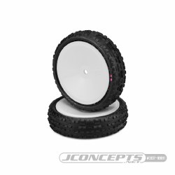 Swaggers 2.2" Pre-Mounted 2WD Front Buggy Carpet Tires (White) (2) (Pink)