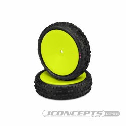 Swaggers 2.2" Pre-Mounted 2WD Front Buggy Carpet Tires (Yellow) (2) (Pink)