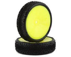 Pin Swag Slim 2.2" Pre-Mounted 2WD Front Buggy Carpet Tires (Yellow) (Pink)