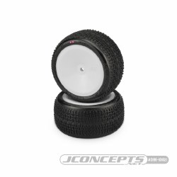 Twin Pins 2.2" Pre-Mounted Rear Buggy Carpet Tires (White) (2) (Pink)