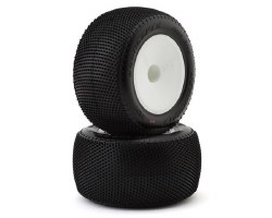 Fuzz Bite 2.2" Pre-Mounted Stadium Truck Tires (White) (2) (Pink)