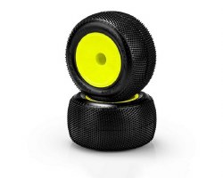 Fuzz Bite 2.2" Pre-Mounted Stadium Truck Tires (Yellow) (2) (Pink)