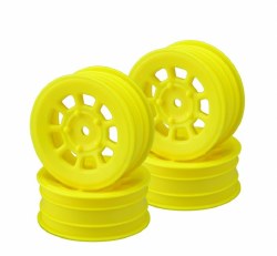 9 Shot 2.2 Dirt Oval Front Wheels (Yellow) (4) (B6.1/XB2/RB7/YZ2)