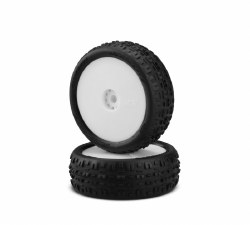 Mini-B Swagger Pre-Mounted Front Tires (White) (2) (Pink)