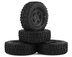 Landmines 1.0" Pre-Mounted Tires w/Glide 5 Wheels (Black) (4) (Green)