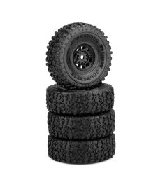 Landmines 1.0" Pre-Mounted Tires w/Hazard Wheel (Black) (4) (Gold)