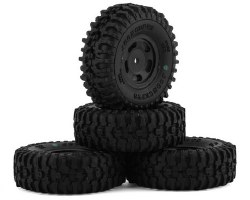 SCX24 1.0" Tusk Pre-Mounted Tires w/Glide 5 Wheels (4) (Black) (Green)