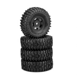 SCX24 1.0" Tusk Pre-Mounted Tires w/Glide 5 Wheels (4) (Black) (Gold)