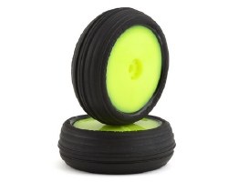 Mini-B Hawk Pre-Mounted Front Tires (Yellow) (2) (Green)