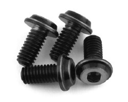 3x6mm Top Hat Titanium screw, stealth black - 4pc