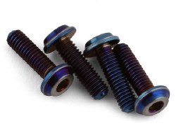 3x10mm "Top Hat" Titanium Screws (Blue) (4)