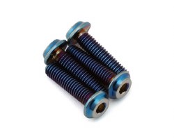 3x12mm "Top Hat" Titanium Screws (Blue) (4)