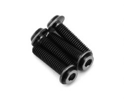 3x12mm "Top Hat" Titanium Screws (Black) (4)