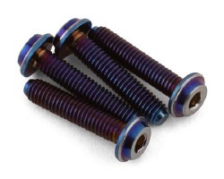 "3x14mm Top Hat Titanium screw, burnt blue - 4pc"