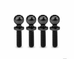 JCI, 5.5 x 10mm revolved titanium ball-stud, stealth black, 4pc