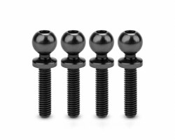 JCI, 5.5 x 12mm revolved titanium ball-stud, stealth black, 4pc