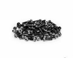 C10B7 | RC10B7D Titanium top hat screw set, upper (black) - 77pc